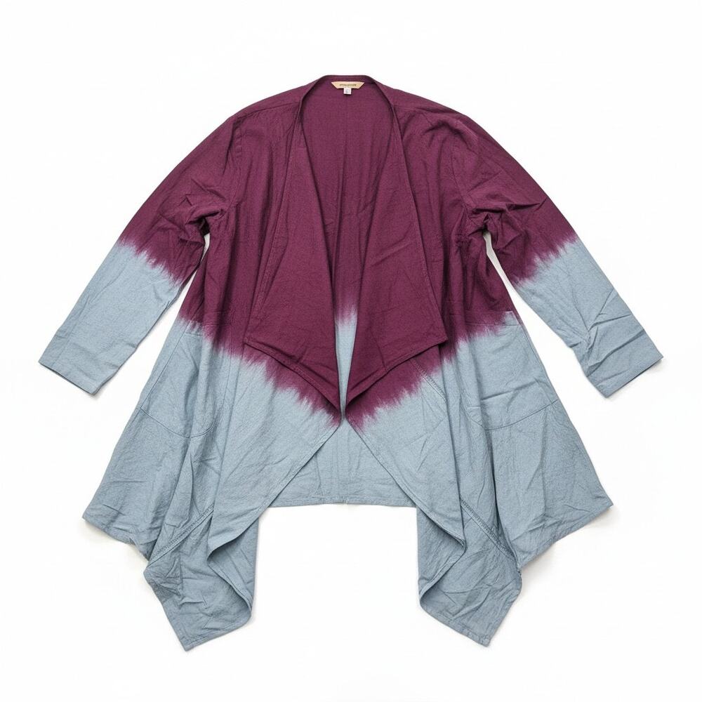 NEW Windhorse L/XL Purple Ombre Waterfall Top Jacket Lagenlook Boho Cotton